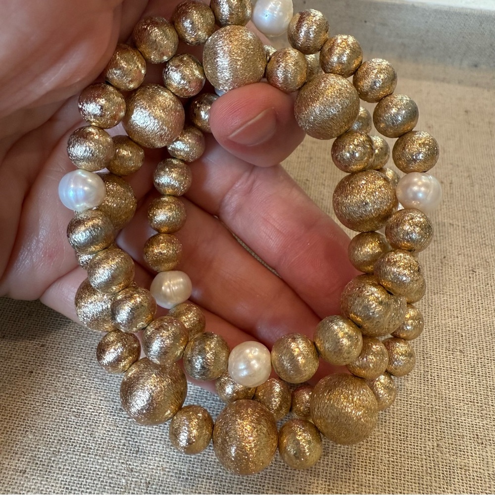 Park Lane Willow Gold Beaded Bracelet with Pearls